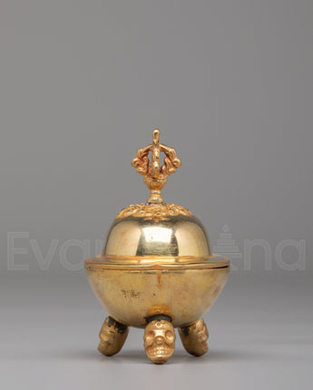 Tibetan Skull Kapala Offering Bowl