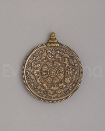 Tibetan Mirror With Intricate Carved Design