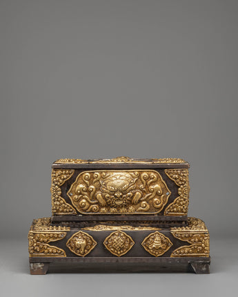 Handcrafted Tibetan Style Gold Tissue Box