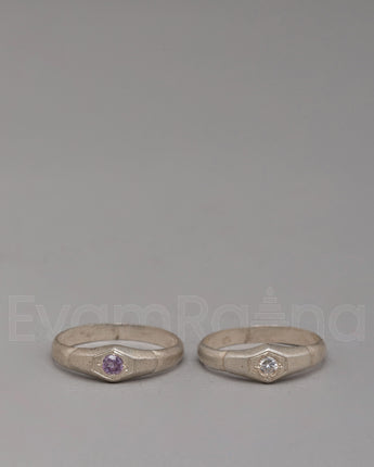 Artisan Silver Stone Ring Set
