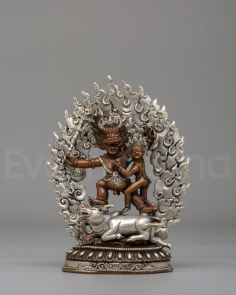 Yama Dharmaraja With Consort Statue