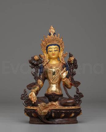 Green Tara Handcrafted Tibetan Sculpture