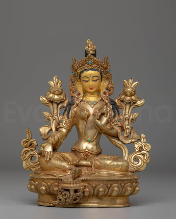 Green Tara Handcrafted Copper Statue