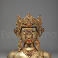 Crowned Buddha Head Altar Decor