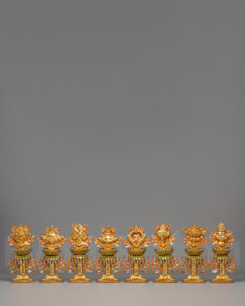 Gold Plated Ashtamangala Offering Set