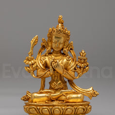 Gold Plated Manjushri Figurine