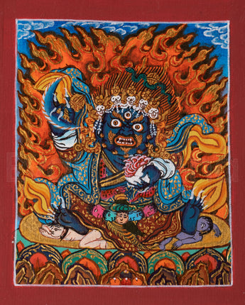 Mahakala Bergachen Thangka for Locket