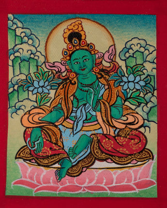 Green Tara Thangka for Locket