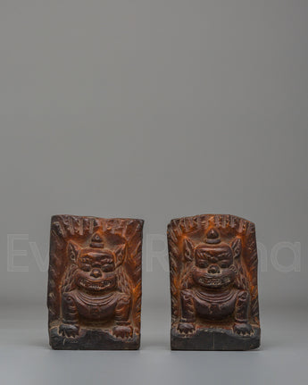 Sacred Guardian Lion Statue Set