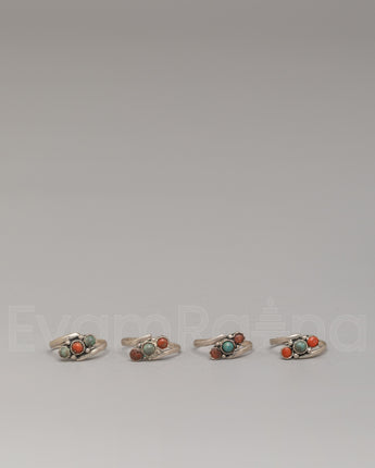 Silver Stone Ring Set