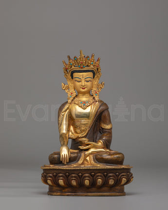 Handmade Crown Shakyamuni Buddha Statue