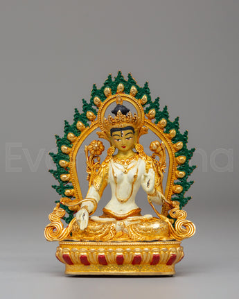 Traditional White Tara Deity Statue