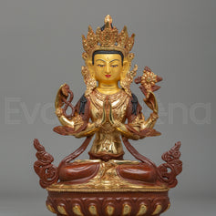 Handmade Four Armed Chenrezig Statue