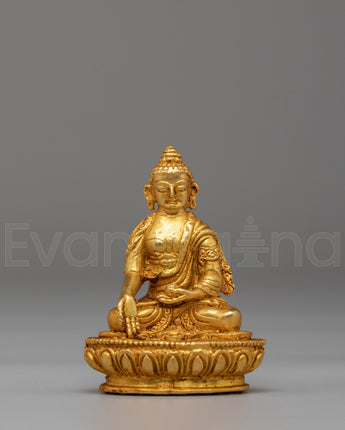 Gold Plated Ratnasambhava Buddha Statue