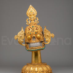 Buddhist-Inspired Ritual Skull Sculpture