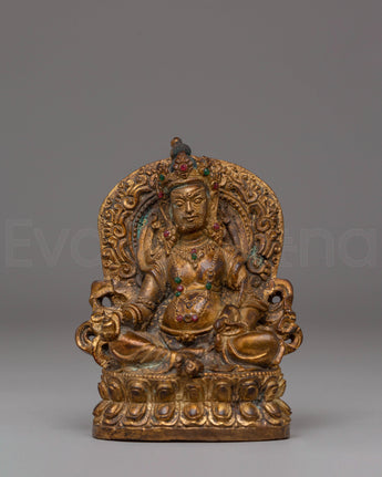 Handmade Dzambhala Copper Statue for Decor