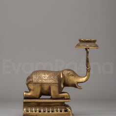 Brass Elephant Oil Lamp