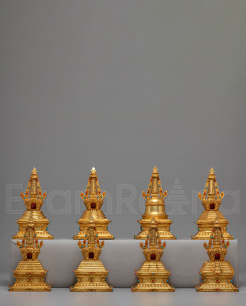 Buddhist Eight Stupa Collection Set