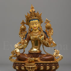 Handcrafted Green Tara Bodhisattva Sculpture