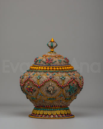 Hand-carved Dhupur Rice Pot