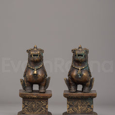 Buddhist Guardian Lion Sculpture Set