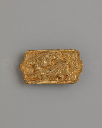 Snow Lion Design Belt Buckle