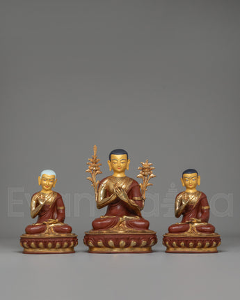 Tsongkhapa Statue Set The Founders of Gelug School