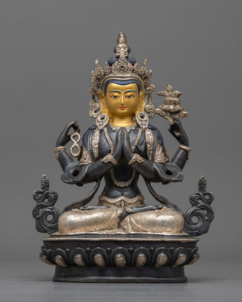 silver-plated-chenrezig-figurine