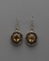 Elegant Gold Topaz Stone Earring Set