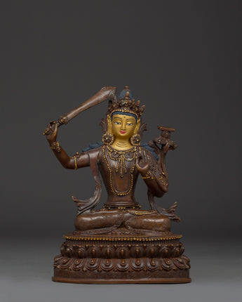 Copper Manjushri Statue for Meditation