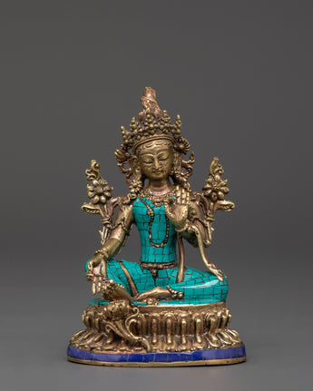 Green Tara Brass  Statue