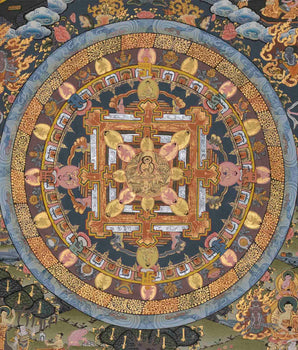 Vintage Buddha Mandala Thangka | Tibetan Buddhist Thangka | Spiritual Gifts