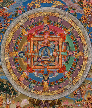 Buddha Shakti  Mandala Thangka | Original Hand-painted Tibetan Wall Hanging