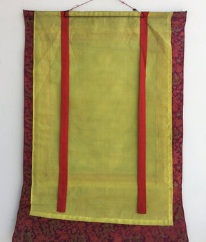 Vintage Buddha Mandala Thangka | Shakyamuni Buddha | Brocade Mounted Thanka