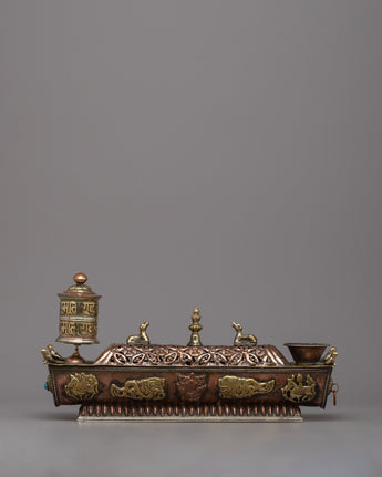Prayer Wheel with Incense Burner
