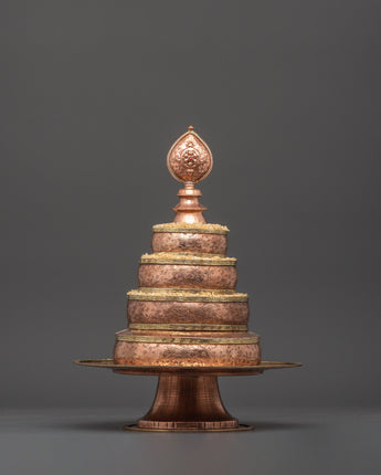 Copper Tibetan Mandala Offering Set