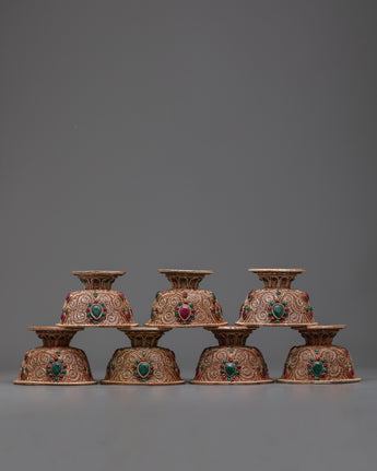 Set of 7 Handcrafted Offering Bowls