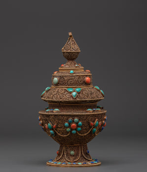 Handcrafted Tibetan Filigree Rice Pot