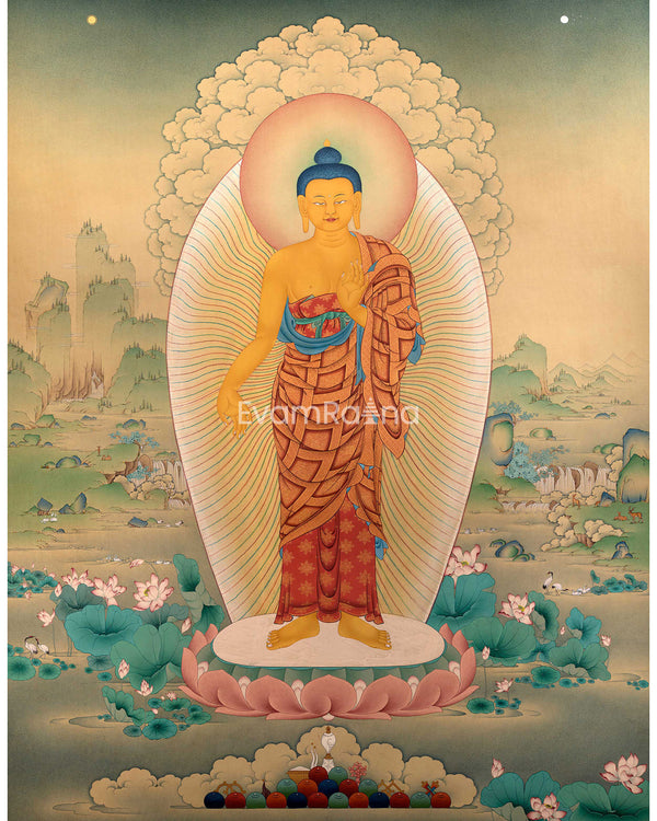 Standing Buddha Thangka | High Quality Canvas Thangka Print