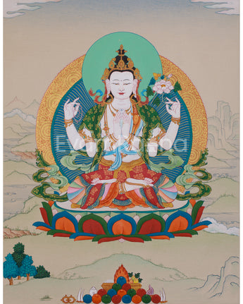 Compassion Buddha Chenrezig Painting