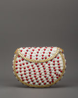Handcrafted Pearl & Coral Side Bag