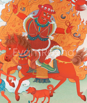 Sonrig Chegha Thangka Print | The Divine Guardian of the Faith | Spiritual Wall Decoration