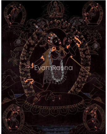 Vajrayogini in Black Themed Digital Prints