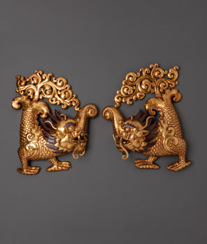 Golden Dragon Wall Hanging | Handcrafted Copper Mythical Decor