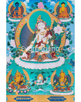 Beautifully Hand-Painted White Tara Thangka