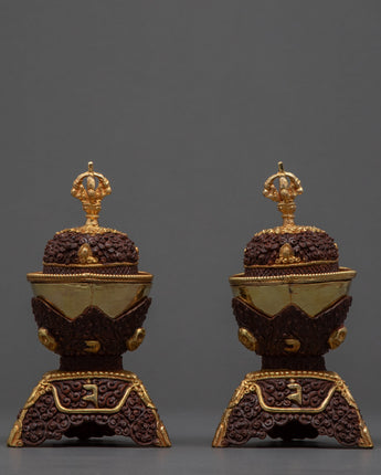 antique skull cup set