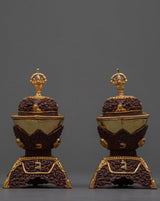 antique skull cup set