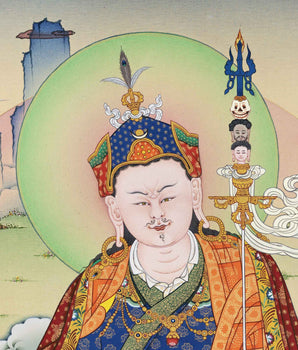 Guru Rinpoche Thangka Print | Lotus Born Master | Crafts Gifts Nepal