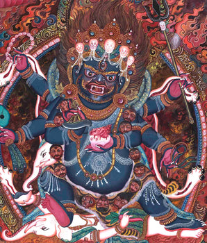 Mahakala Thangka Print | The Buddhist Wrathful Deity | Traditional Wall Decors