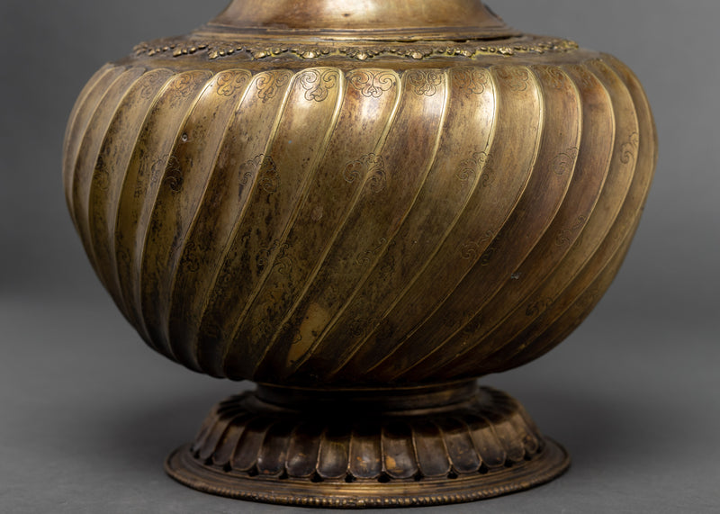 Vintage Bhairab Water Vase Set | Buddhist Home Shrine